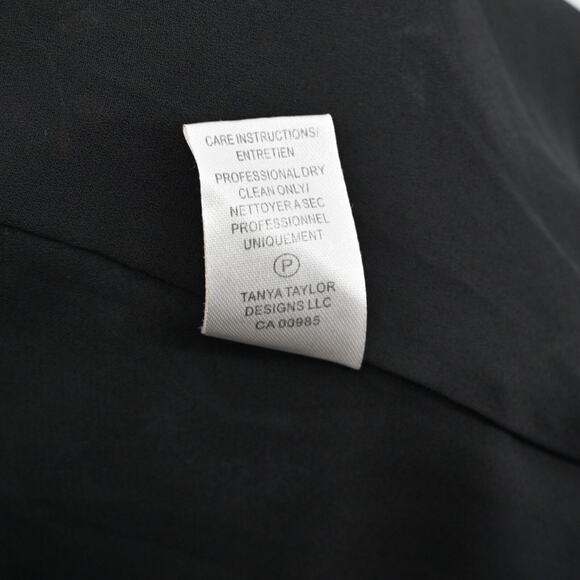 TANYA TAYLOR Dress Size 0 Clarisse Mini Black Floral Silk High Neck‎ Long Sleeve - Picture 11 of 15